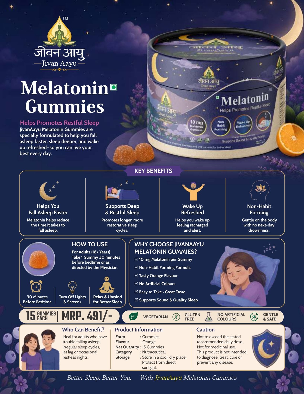 Jivan Aayu Melatonin Gummies